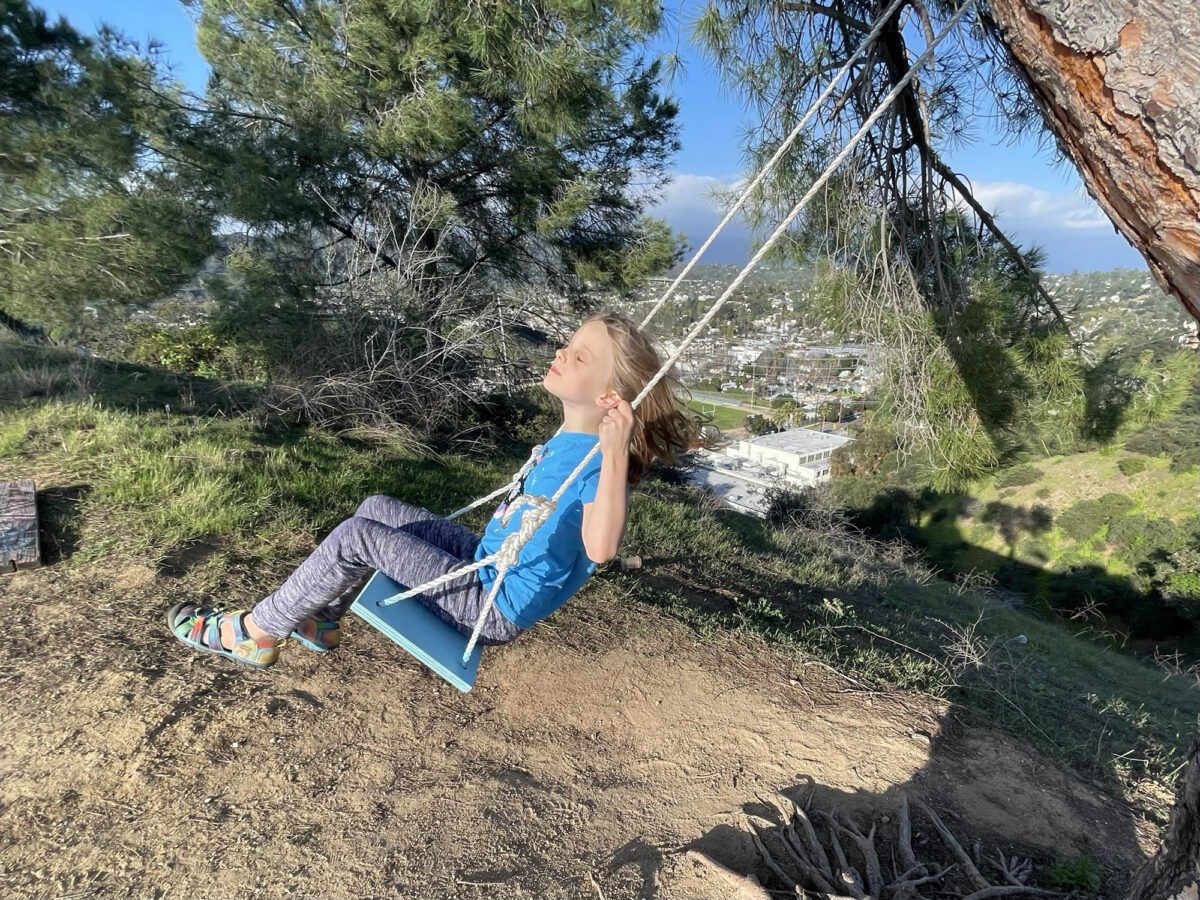 child on a swing